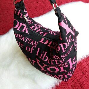 Jay Joshua Pink Black Canvas Tote Shoulder Bag